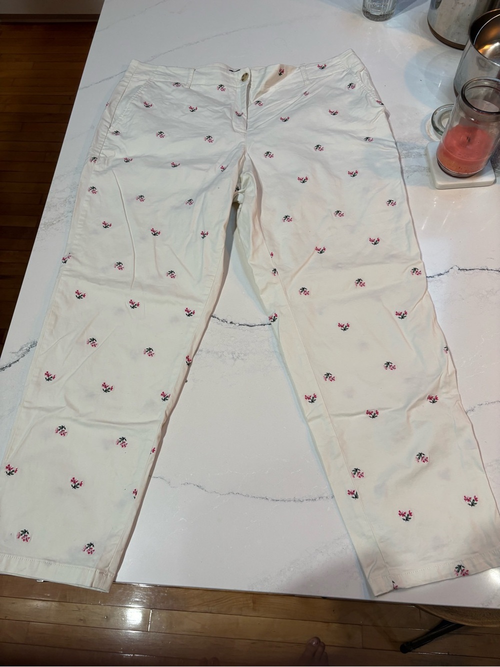 Cute floral chinos fun for spring or summer